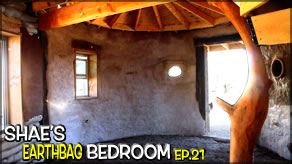 Inside Cob/Stucco & Starting Homemade Stair Railing | Shae's Earthbag Bedroom Ep21 | Weekly Peek
