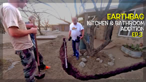 Installing the Sewer Pipe for the Toilet | Kitchen & Bathroom Earthbag Addition Ep3 | Weekly Peek
