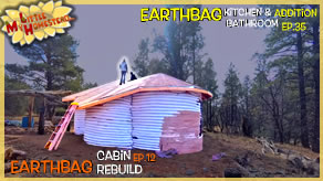 Finish Roofing, Burlap Ceiling & Building Cabinets Cont.  | Earthbag Kitchen & Bath Ep35| Cabin Ep12