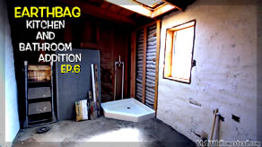 Shower Pan, Sheetrock Mud & Window Boxes | Kitchen & Bathroom Earthbag Addition Ep6 | Weekly Peek