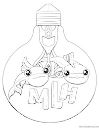 Fish In Lightbulb Coloring Page