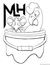Mouse And Chicken Coloring Page