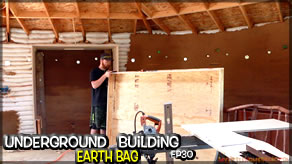 Underground Earth Bag Construction   Episode 30  Bed Brackets, Bees and Bags  Murphy Bed Plans!