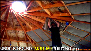 Underground Earth Bag Construction  Episode 32  Reciprocal Ceiling Finish