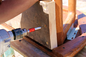 Attaching 2x6 board to Recycled Solid Wood Table