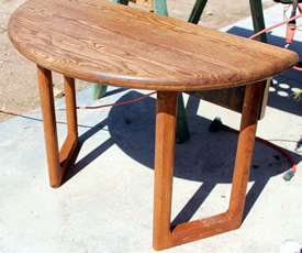 Recycled Solid Wood Table Half - Converting to Desk
