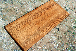 Recycled Solid Wood Table Leaf to be used on Earthbag (superadobe) Building Construction