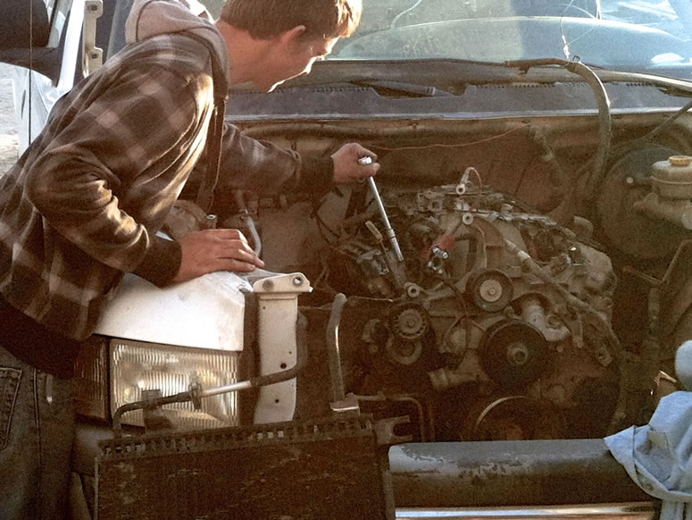 Checking hosing and wiring on Engine Install