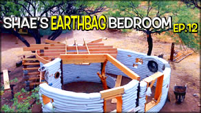 Framing the Flat Patio Circular Roof | Shae's Earthbag Bedroom Ep12 | Weekly Peek