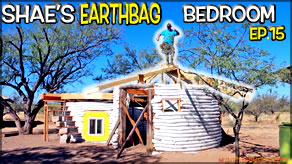 Reciprocal Roof Construction Rafters & Windows  | Shae's Earthbag Bedroom Ep15 | Weekly Peek