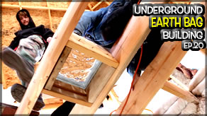 Underground Earth Bag Construction  Episode 20  Basement Natural Light & Airflow | Solar Light, Floor Light & Venting