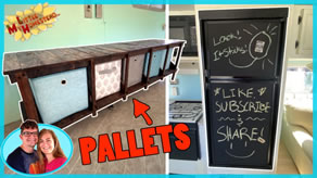 Pallet Cube Shelf TV Stand & RV Fridge Magnetic/Chalkboard Paint | Weekly Peek Ep296