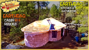 Fascia, Sheeting, Interior Stucco & Cabinet Materials  | Earthbag Kitchen & Bath Ep32| Cabin Ep9