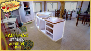 Island Cabinet, Design & Build Gaming Desk | Earthbag Kitchen Addition Ep42 | Weekly Peek