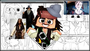 Speed Art of Minecraft Jack Sparrow, Gandalf, Darth Vader, Minions, & Harry Potter Mashup Crossover!