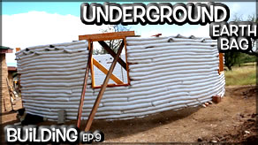 Underground Earth Bag Construction  Episode 9  Bottle Lights, Headers & Fixing Wall on Mus-Art Studio